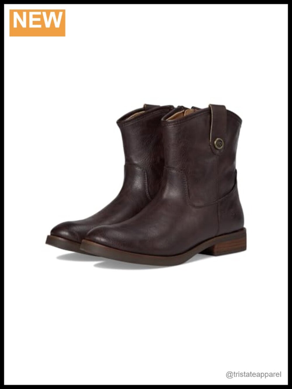 FRYE AND CO. Kellie Button Short Booties - Round Toe Ankle Boots (Dark Brown)